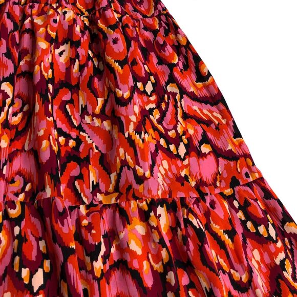 Pinch Dress Womens Extra Small Colorful Abstract Wrap Midi Long Tiered Sleeve - Picture 5 of 16